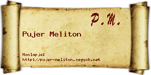 Pujer Meliton névjegykártya